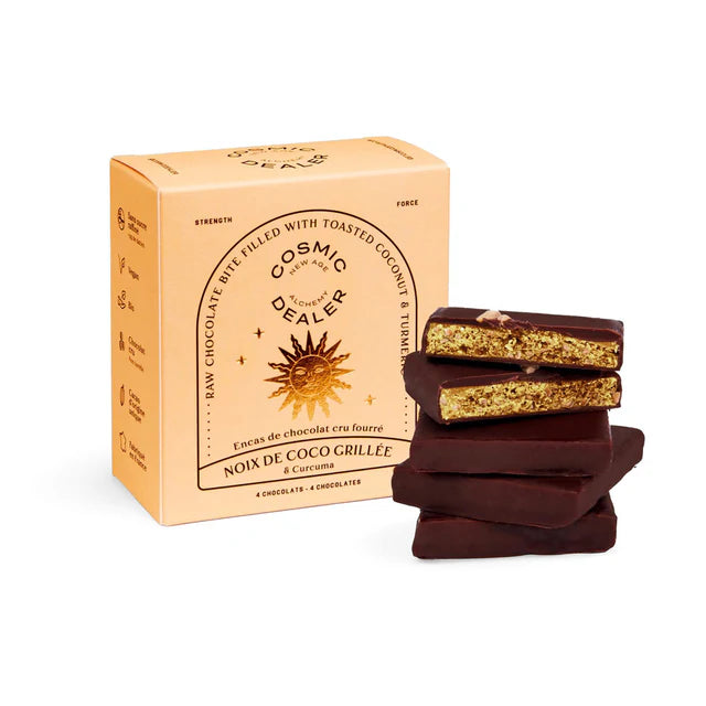 Cosmic Dealer Toasted Coconut & Turmeric - Caja de 4 Chocolates Coco Tostado & Cúrcuma 4 x 20gr (copia)